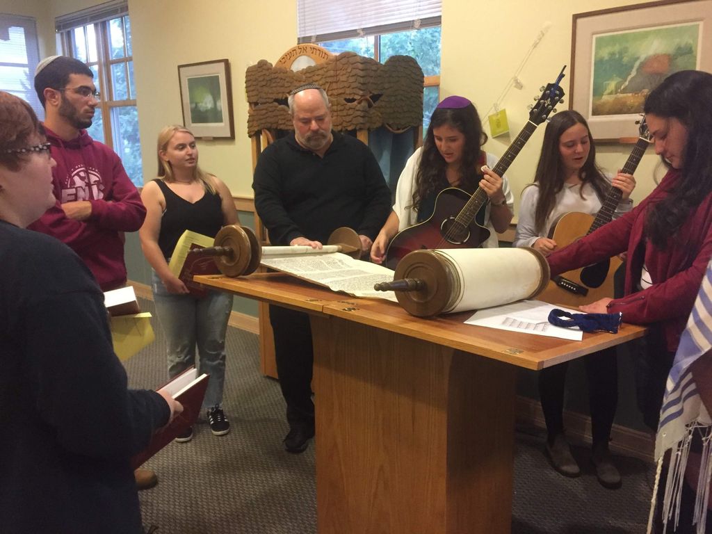 Students engaged in Jewish learning at Mines