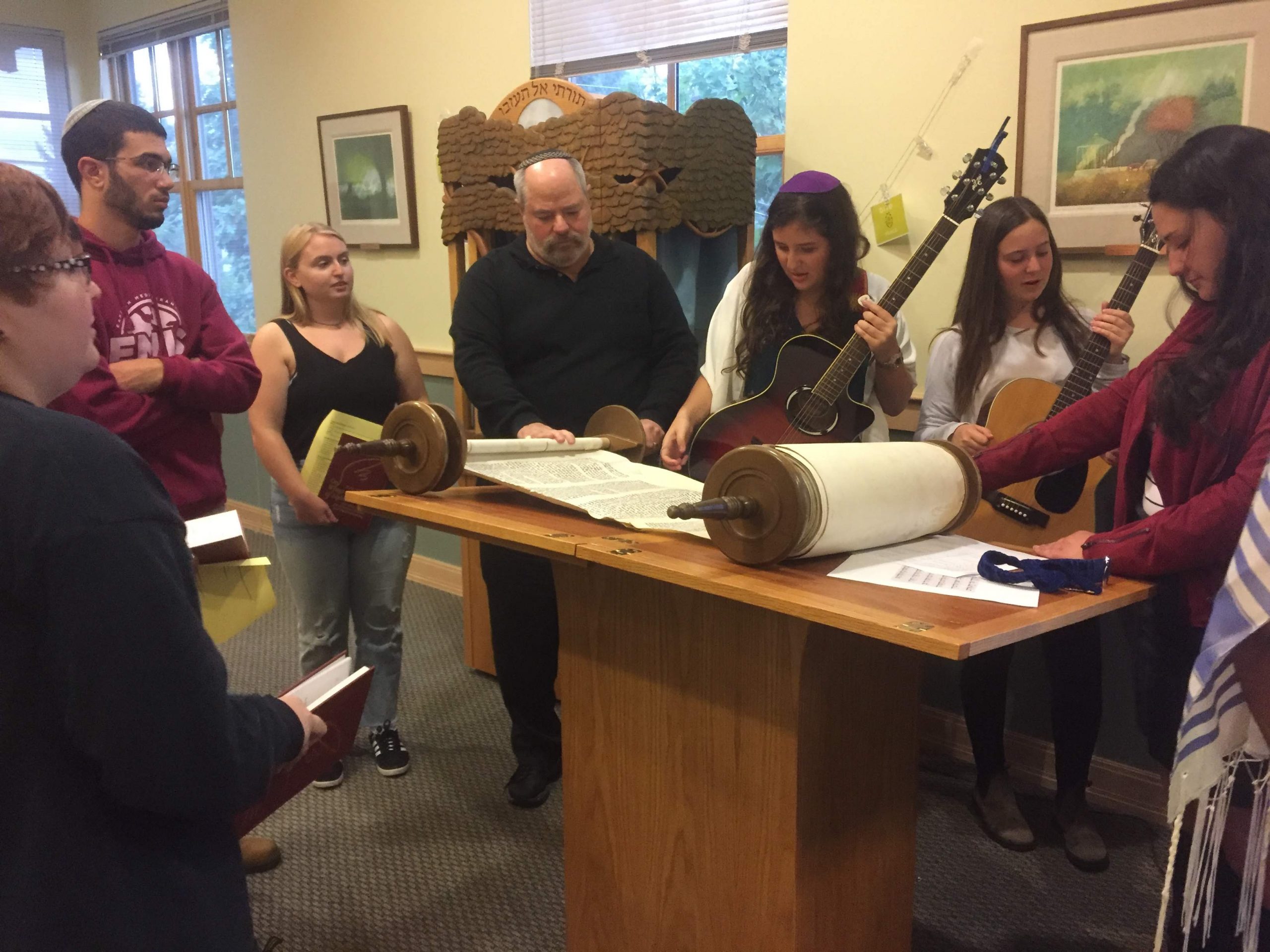 Students engaged in Jewish learning at Mines